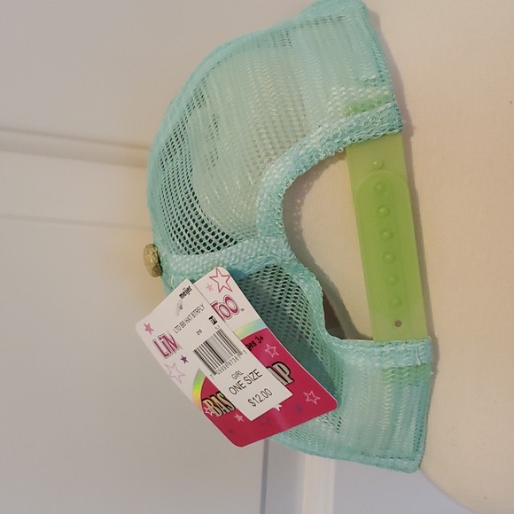 Lot of 2 Girls Limited Too Baseball Caps Hats-Happy Vibes Trucker Butterfly NWT - Picture 6 of 6